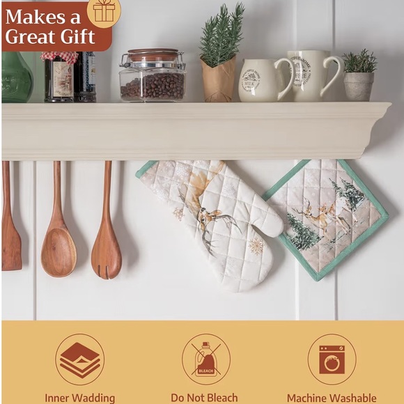 Maison d'Hermine Deer InThe Woods Oven Mitts,Potholders & Set of 4 Cloth Napkins - Picture 16 of 16